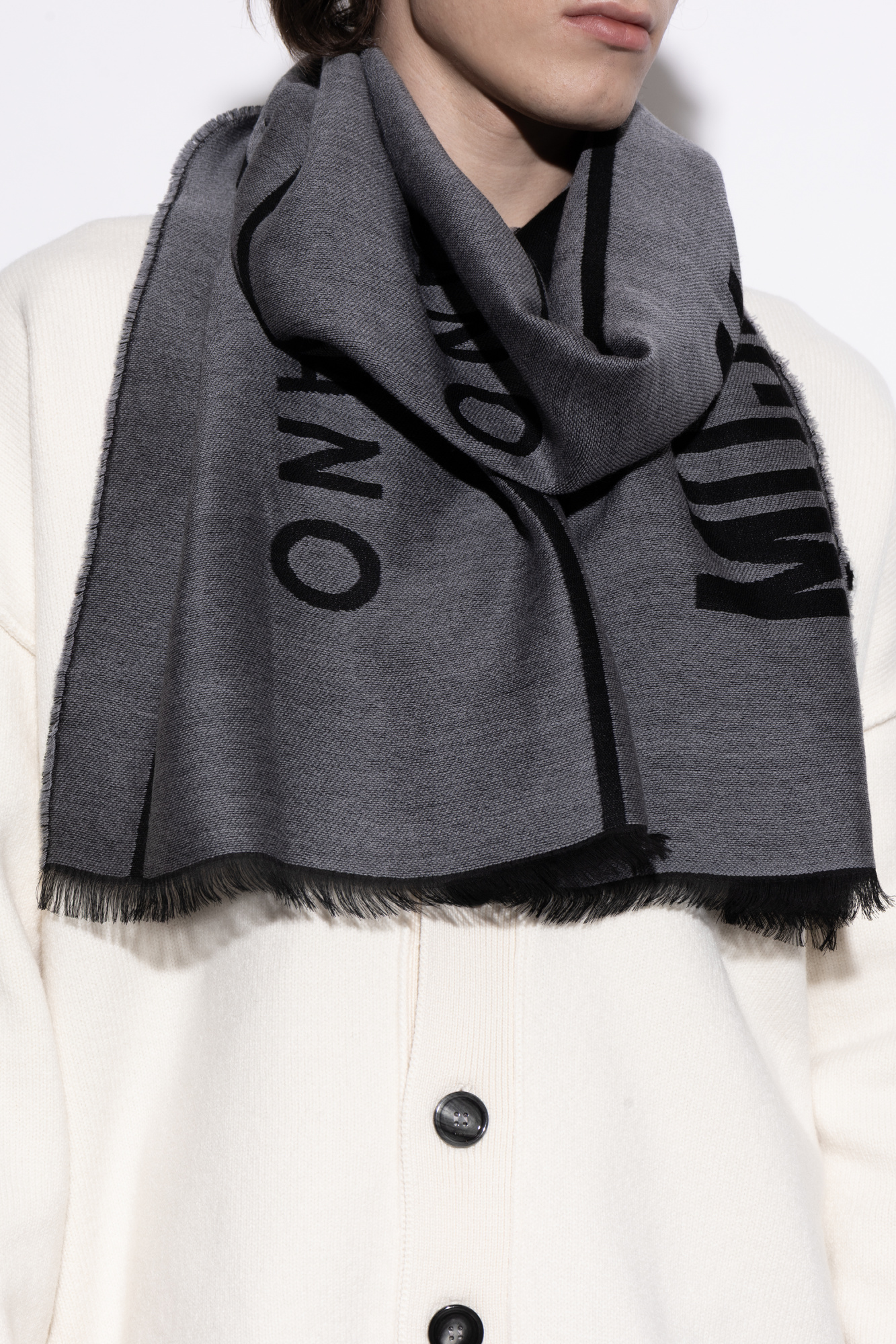 Grey Scarf with logo Moschino - Vitkac Slovakia